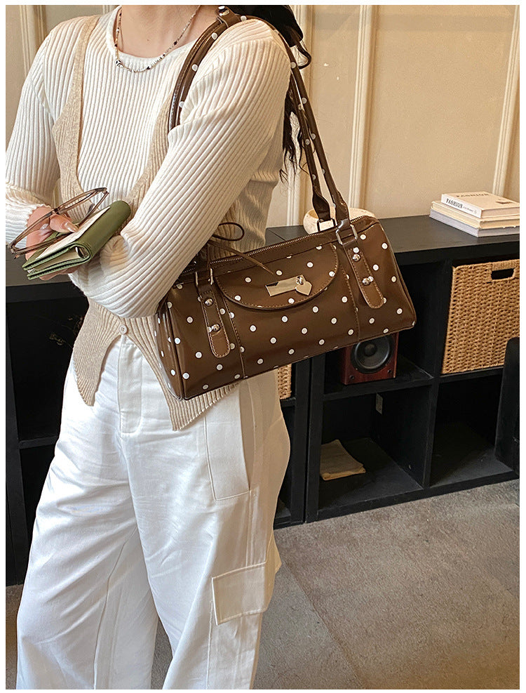 Carrying Western Style Polka Dot Contrast Color Fashion Women's Shoulder Bag