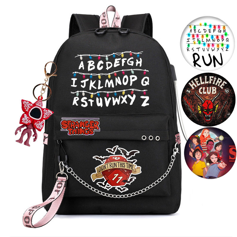 Stranger Things Iron Chain For High Leisure Backpack