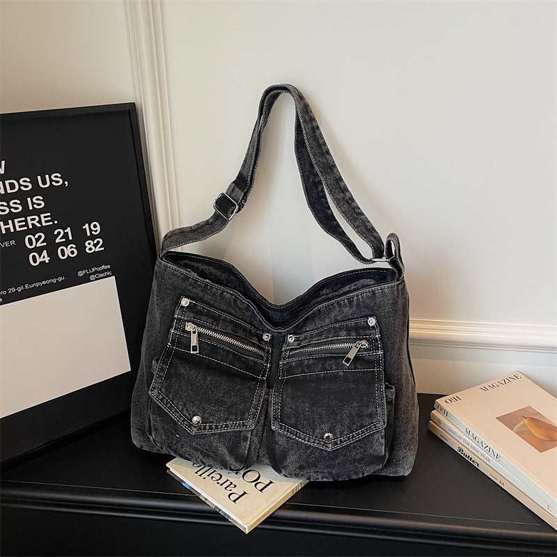 Versatile Personality Denim High Sense Minority Women's Shoulder Bag