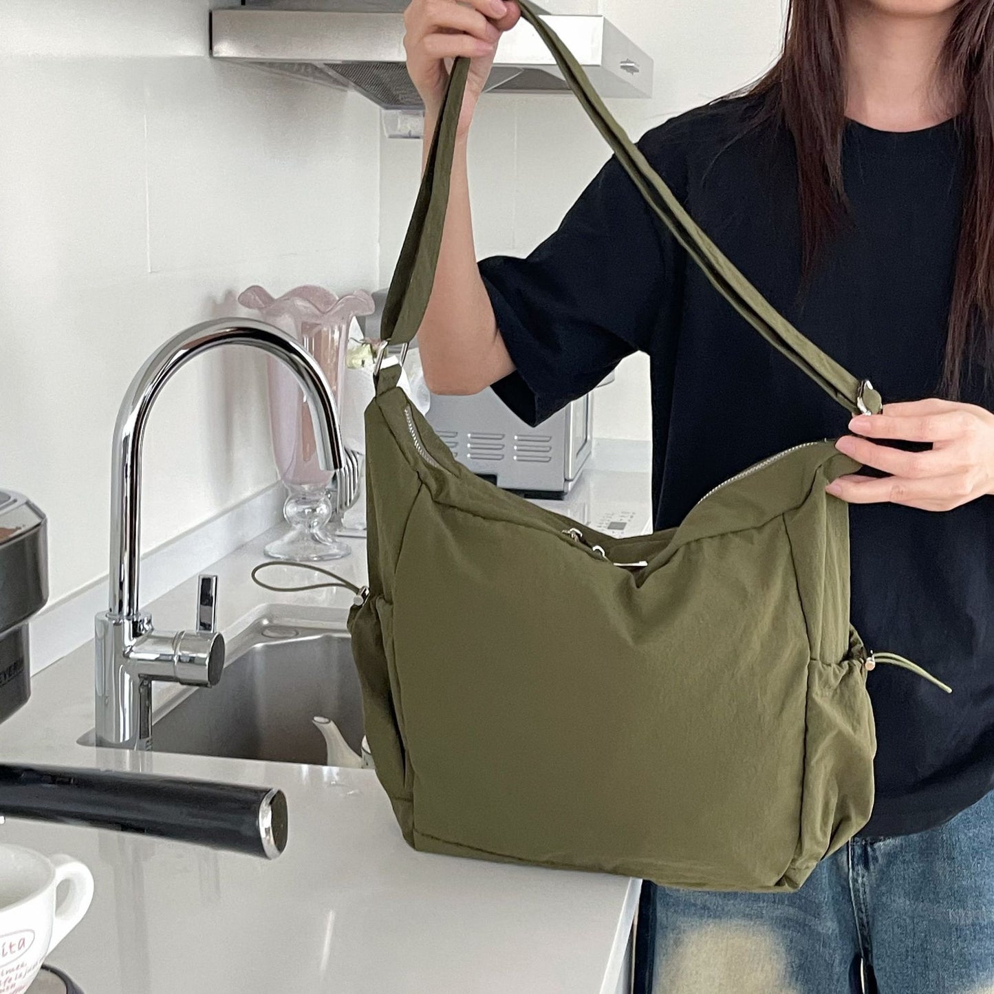Korean Style Nylon Classic Multifunctional Large Shoulder Bags