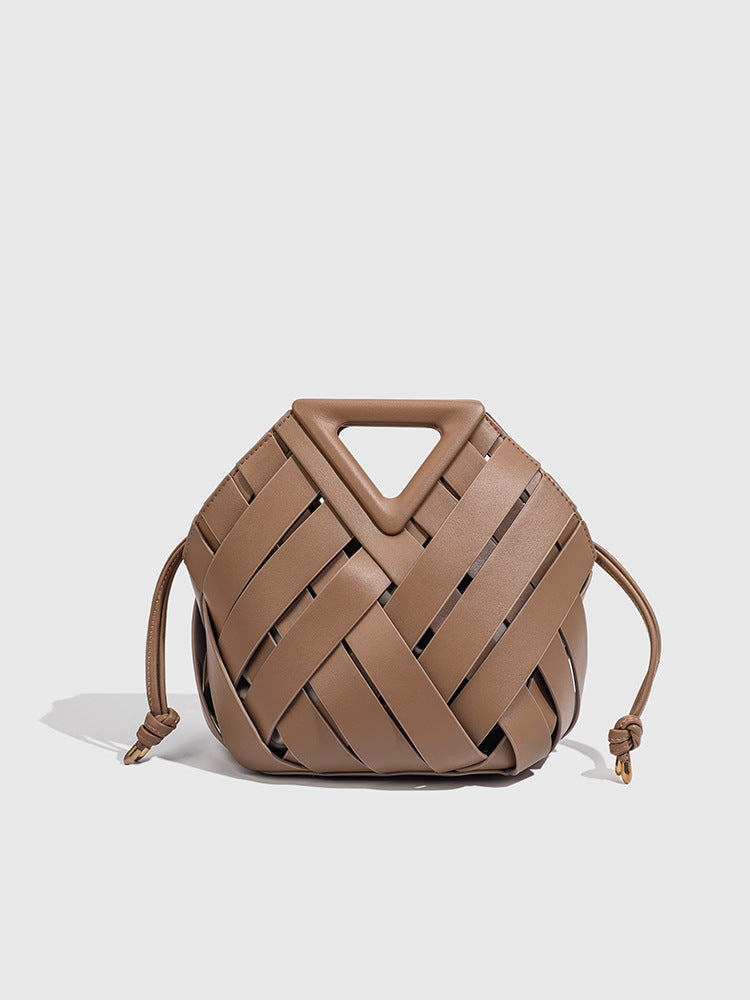 Women's Vegetable Basket Magnetic Woven Hollowed Handbags