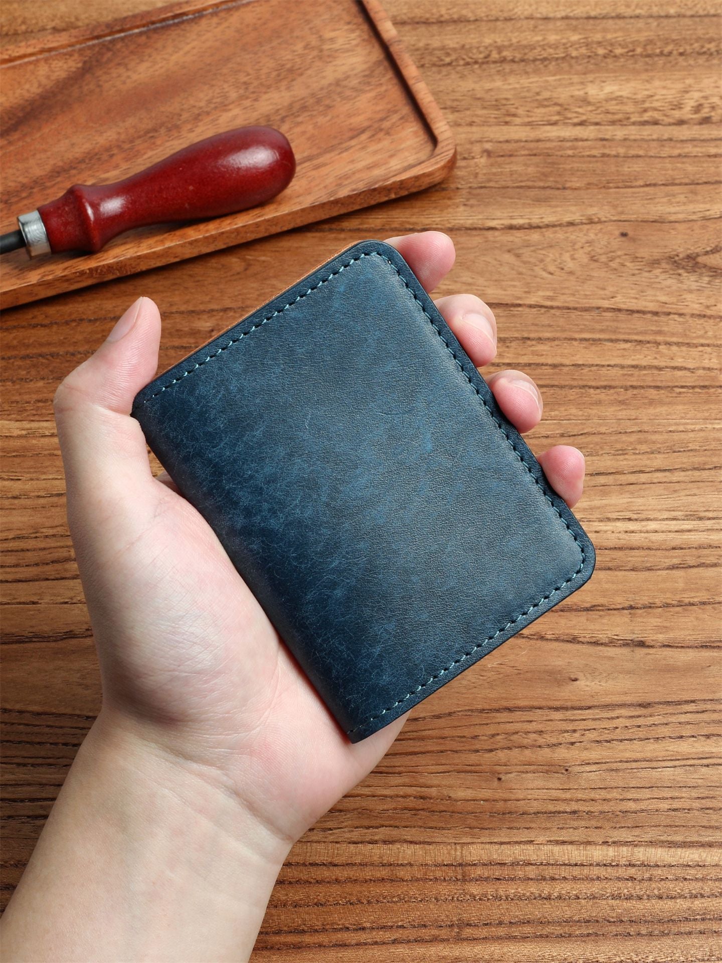 Men's Leather Cowhide Bank Driving License Versatile Card Pack Card Sleeve