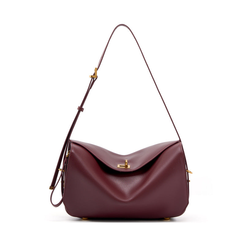 Boston Pillow Underarm High-grade Portable Genuine Women's Messenger Bag