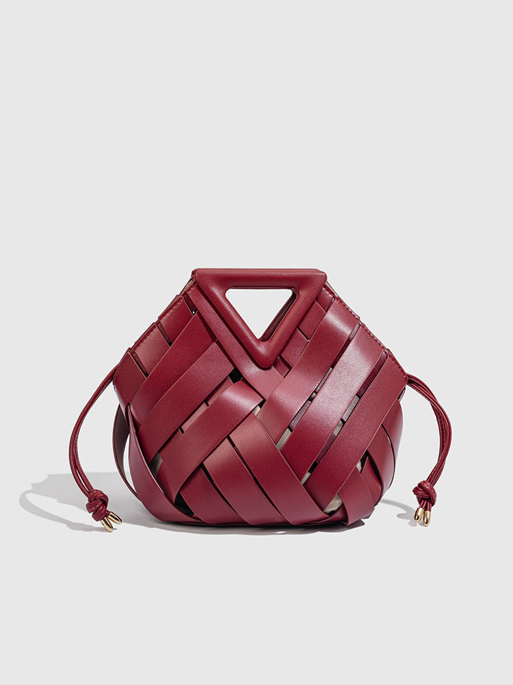 Women's Vegetable Basket Magnetic Woven Hollowed Handbags