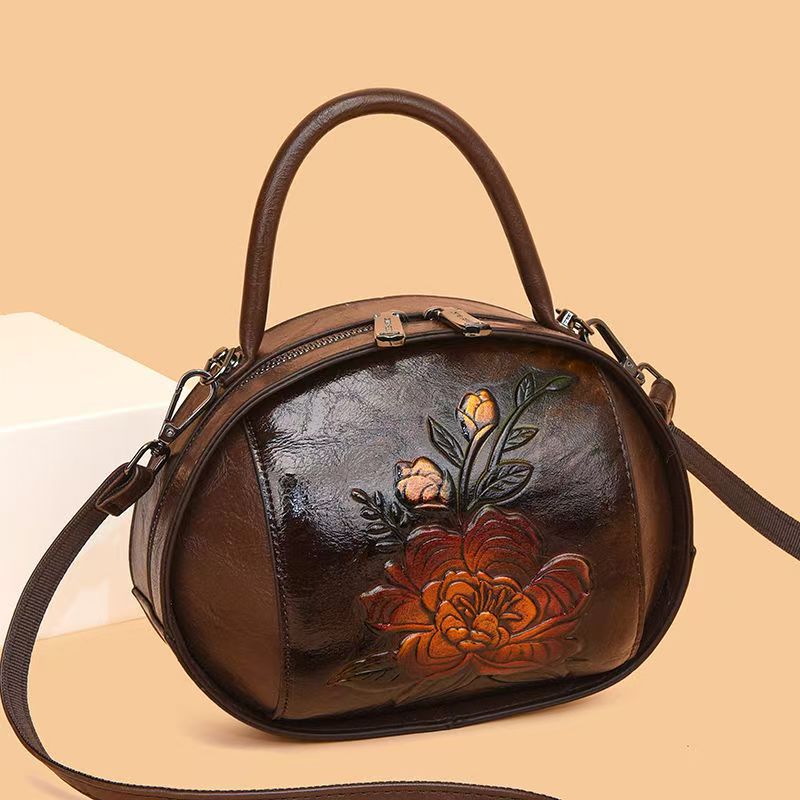 Women's Retro Style Chinese Ethnic Mother Oval Bags