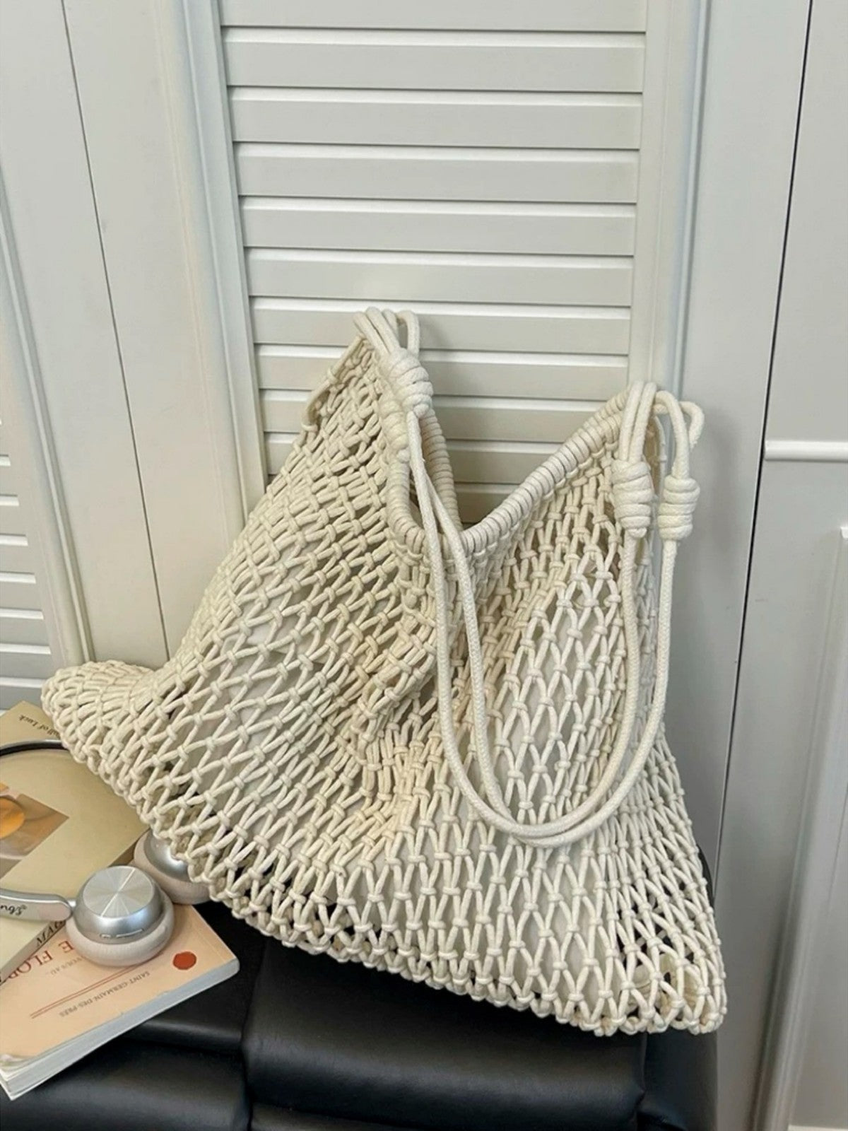 Women's Niche Lazy Large Capacity Handmade Vacation Weaving Style Tote Bag