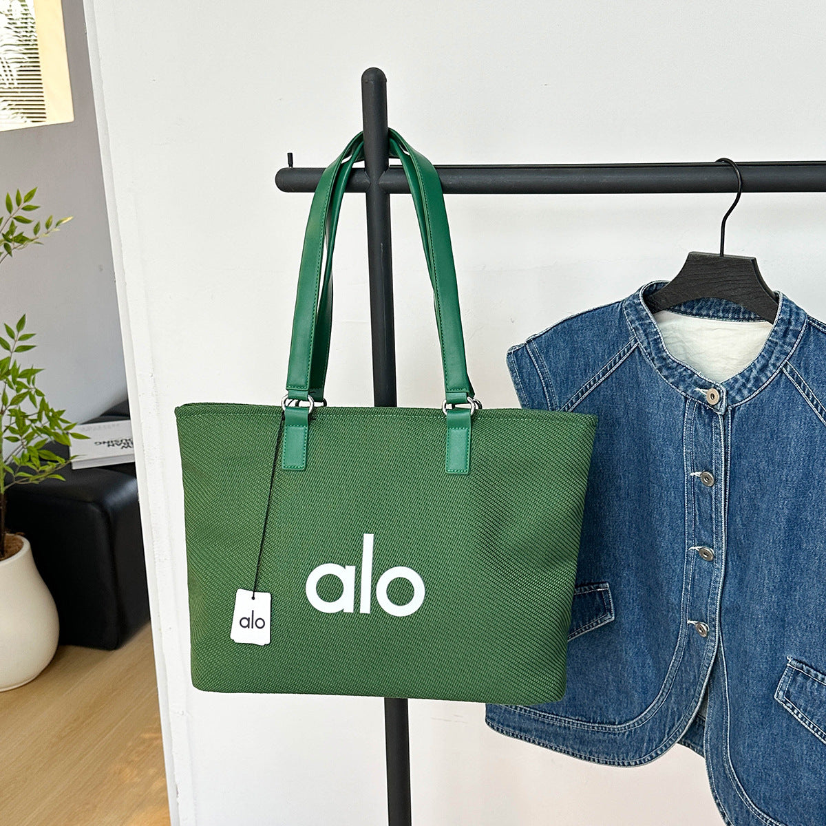 Women's Style Simple Letter Canvas Commuter Large Tote Bag