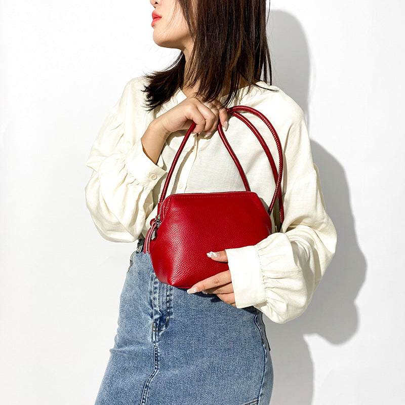 Women's Counter Quality Retro Minority Mobile First Layer Cowhide Women's Messenger Bag