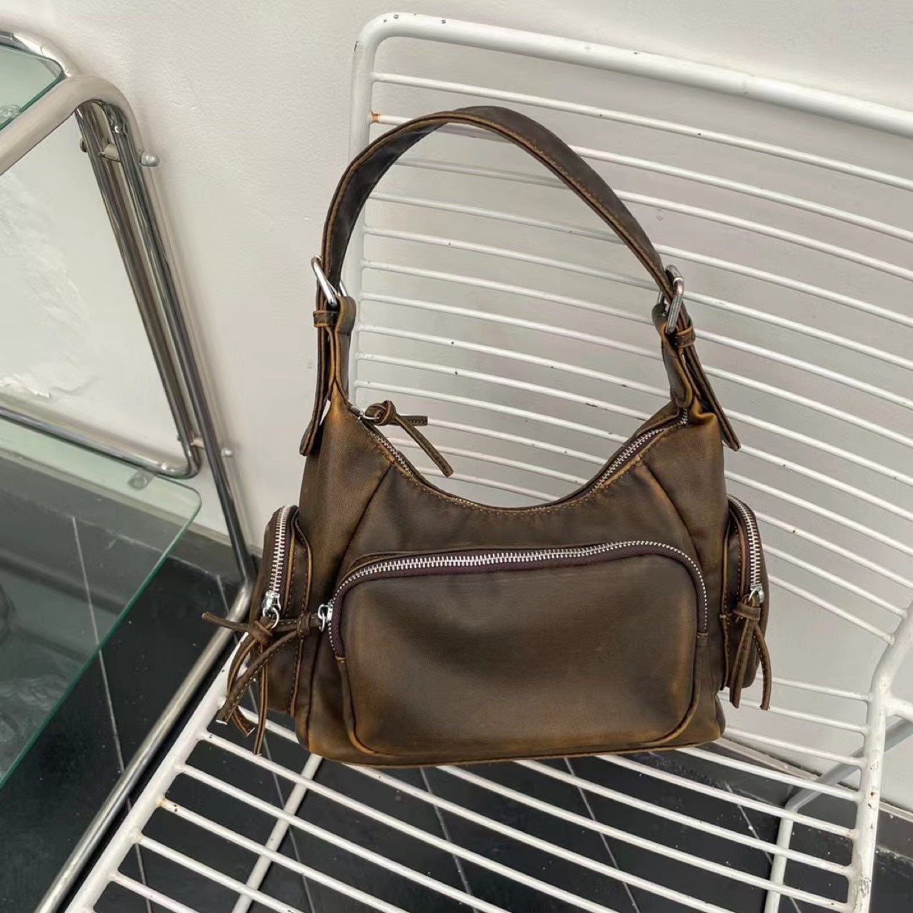 Popular Pocket Motorcycle Female Cool Punk Underarm Bag