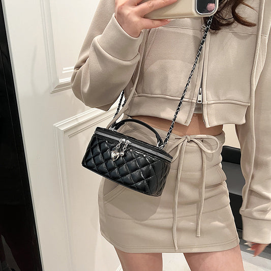 Women's High-grade Classic Style Spring Single Fashion Rhombus Bucket Bag