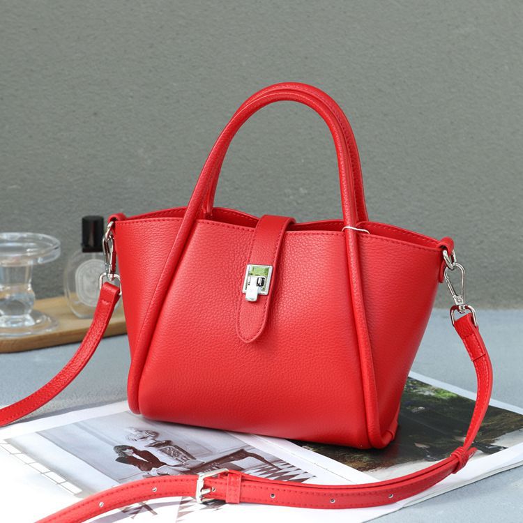 Leather Female Lady Commuter Mother Elegant Bucket Bag