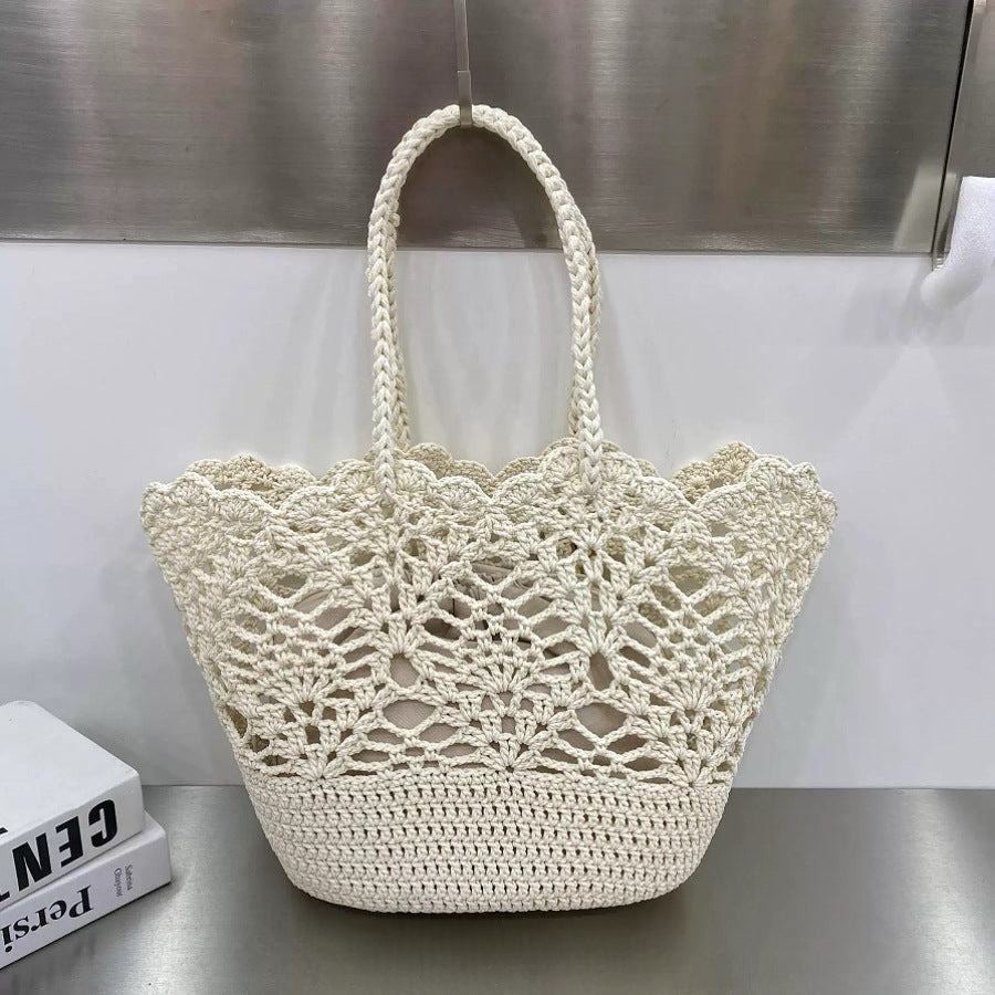 Women's Wax Rope Handmade Crocheted Woven Bale Of Cotton Knitted Women's Handbag