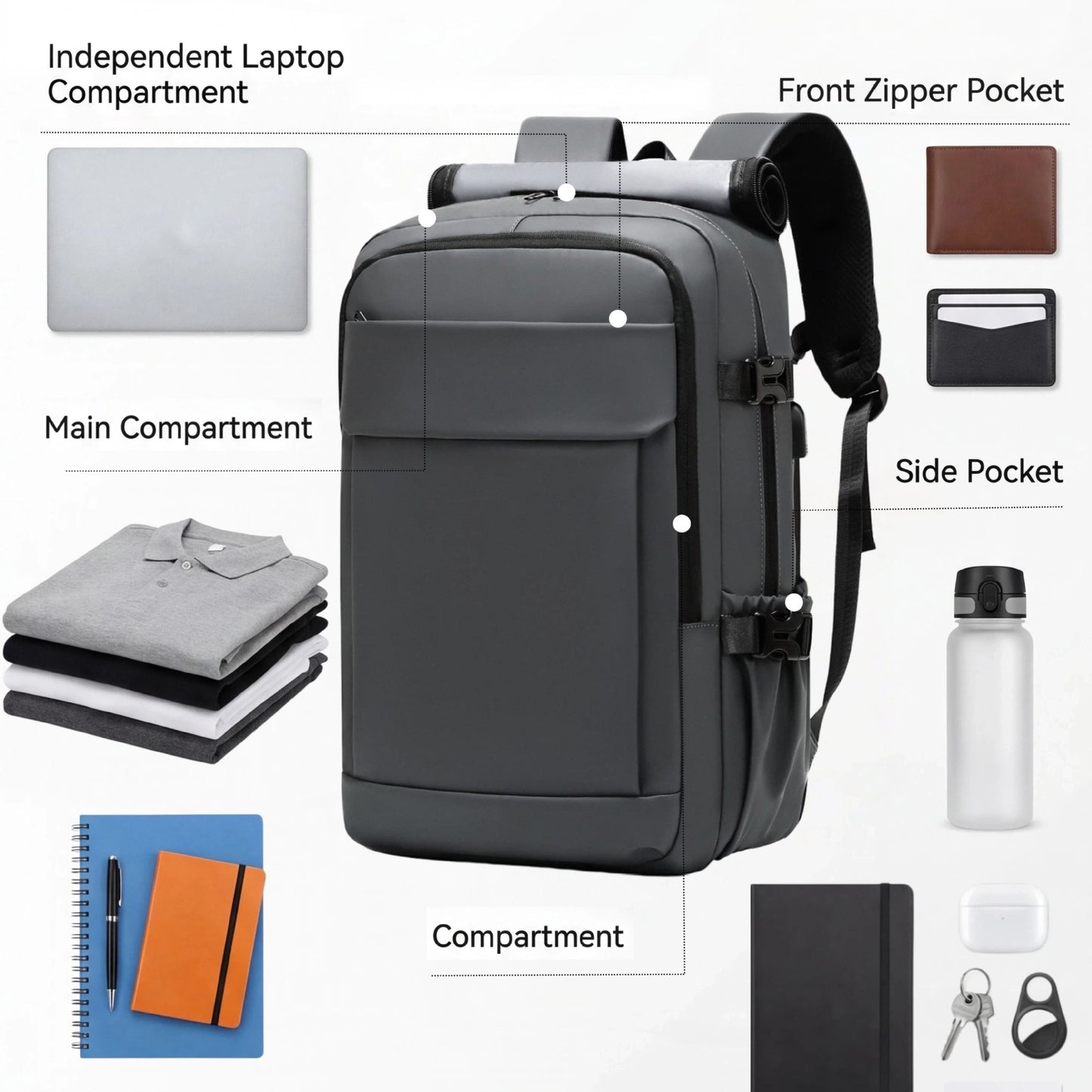 Men's High-grade Waterproof Large Capacity Trip Business Backpack