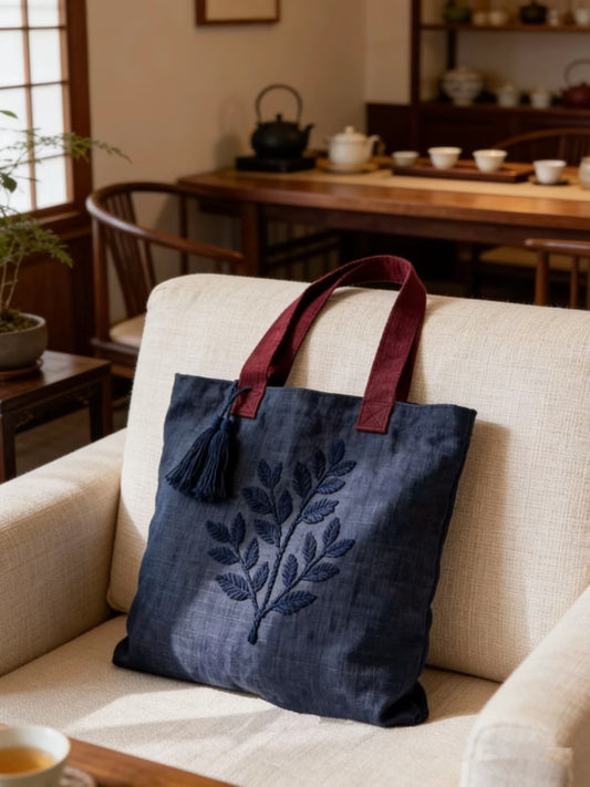 Style Embroidery Canvas Niche National Simple Portable Women's Shoulder Bag
