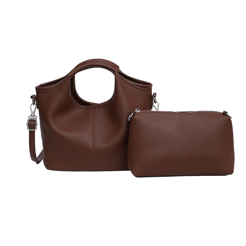Soft Leather Vegetable Basket Large Capacity Simple Son Women's Handbag