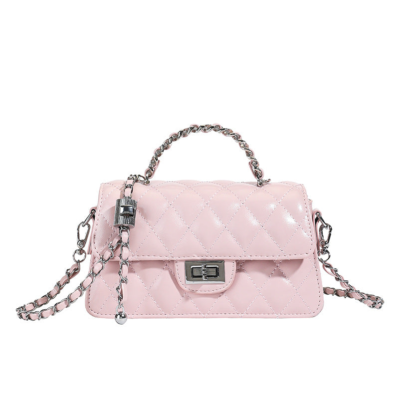 Trendy Classic Style Chain Advanced Texture Diamond Pattern Women's Shoulder Bag