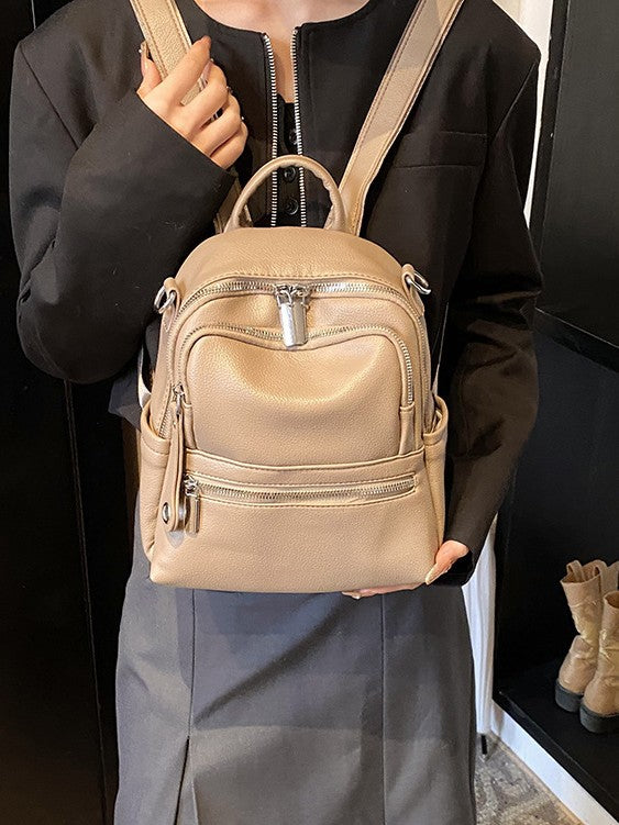 Fashion Feeling Large Capacity Soft Solid Women's Backpack
