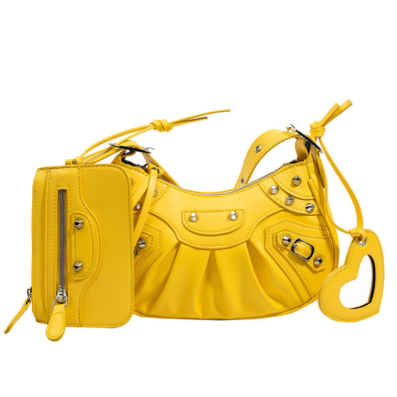 Classic Rivet Motorcycle Three-in-one January Underarm Women's Messenger Bag