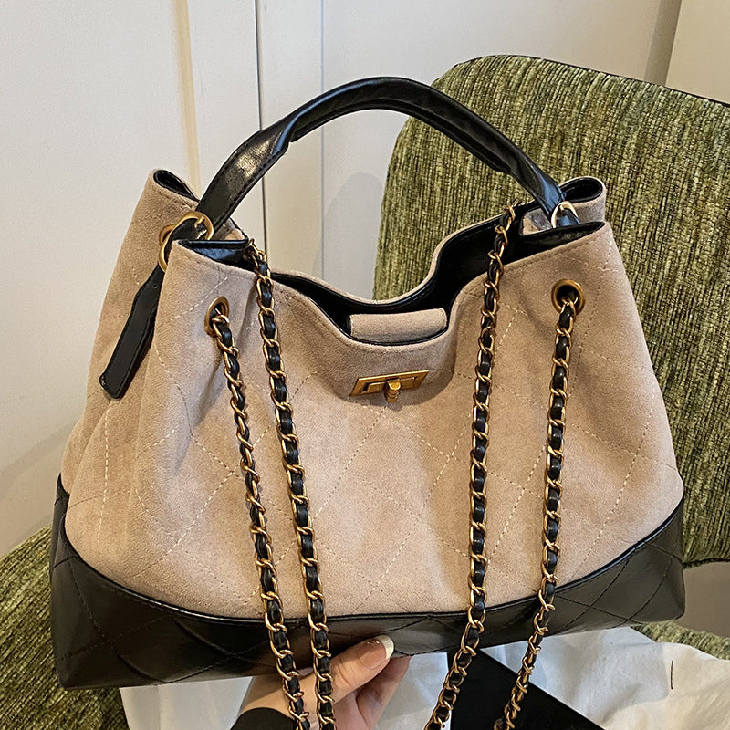 Women's Good-looking Fashion Simple Stitching Summer Rhombus Women's Messenger Bag