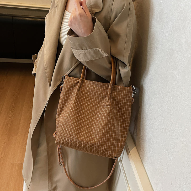 Women's Climbing Rope Elegant Plaid Nylon Canvas Women's Handbag