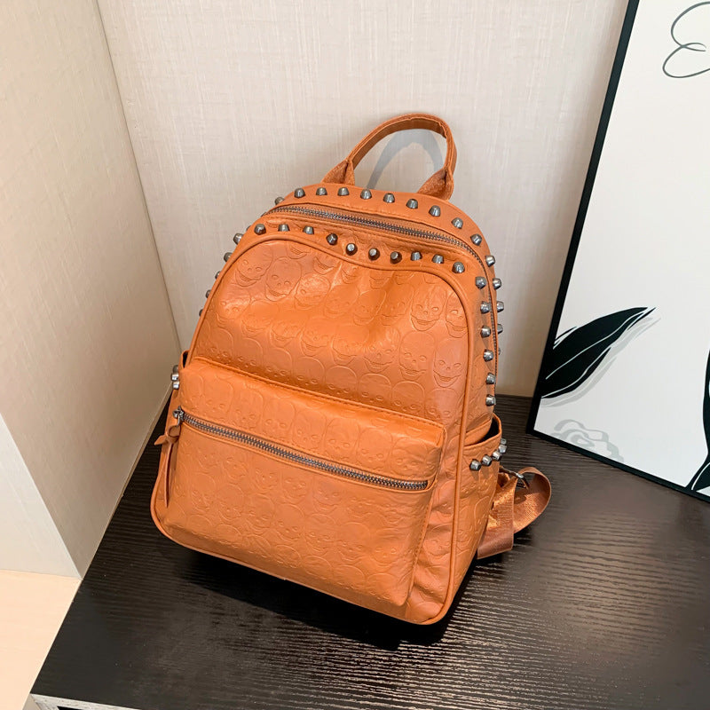 Print Soft Leather Shopping Large Capacity Women's Backpack