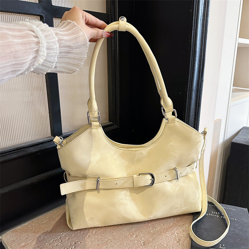 Women's Korean Style Niche Locomotive Trendy Commute Tote Bags