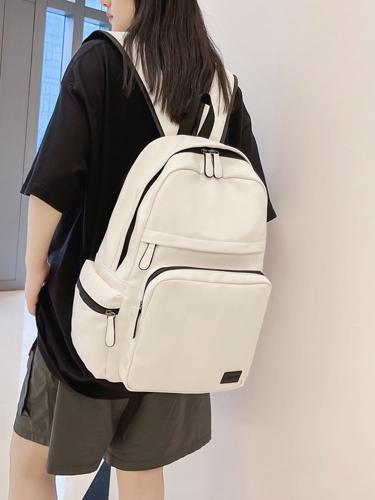 Men's Fashion Leather Computer Large Capacity Simple Leisure Backpack