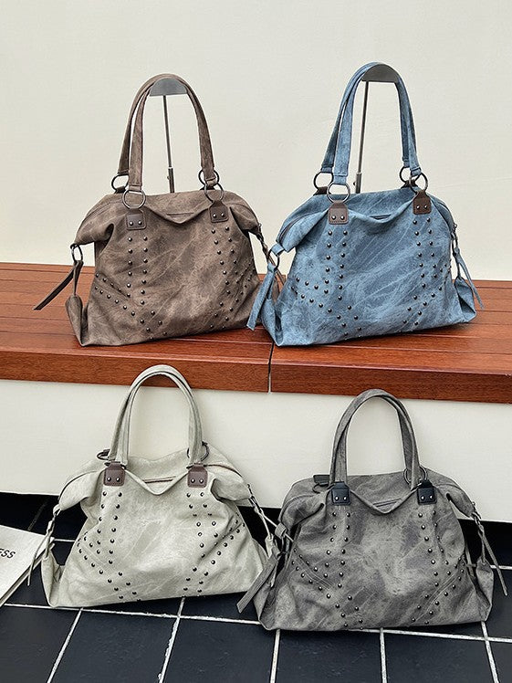High Sense Personality Rivets Large Capacity Women's Shoulder Bag