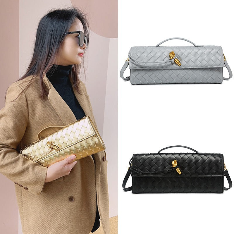 Women's Woven Baguette High-grade Horizontal Hand Holding Dinner Bags