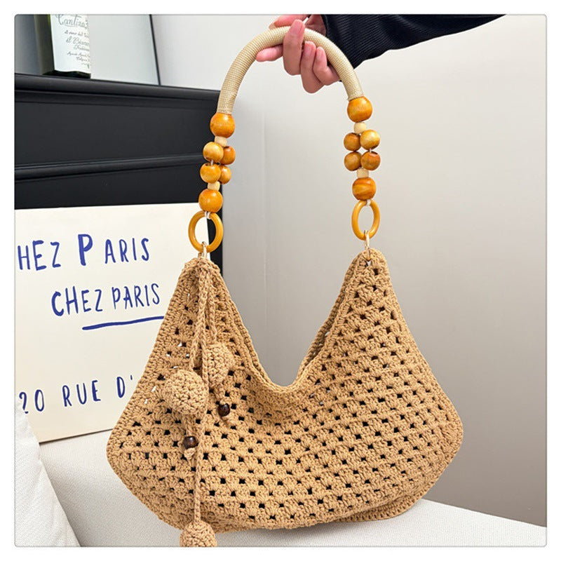 Women's Large Capacity Woven Western Style Vacation Beach Special Interest Light Bags