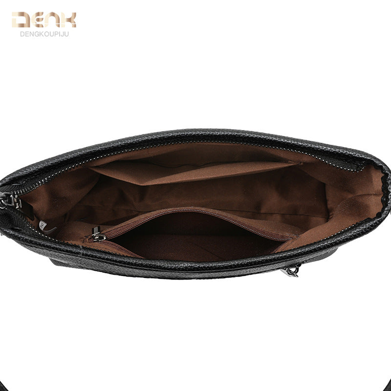 Women's Genuine Leather Simple Lychee Pattern First Women's Shoulder Bag
