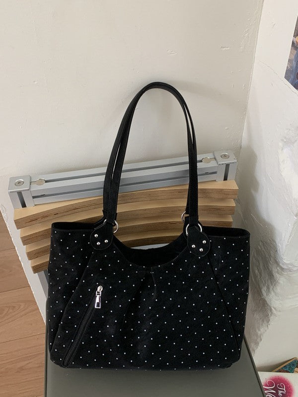 Women's Polka Dot For Large Capacity Cute Girly Style Commuter Lightweight Tote Bag