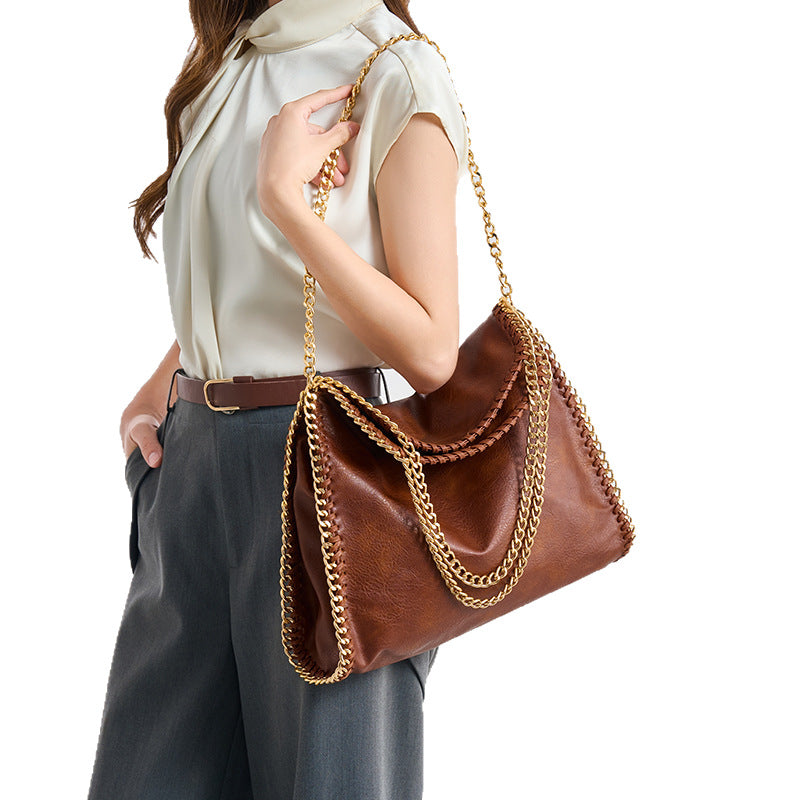 Women's Versatile Fashion Foldable Retro Simple Women's Shoulder Bag