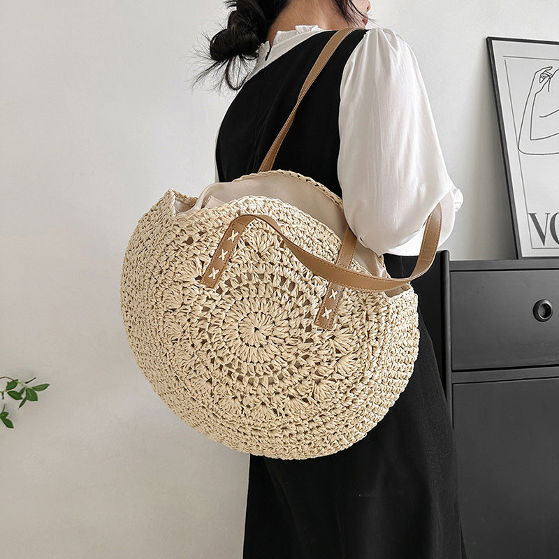 Woven Seaside Vacation Beach Large Capacity Women's Shoulder Bag