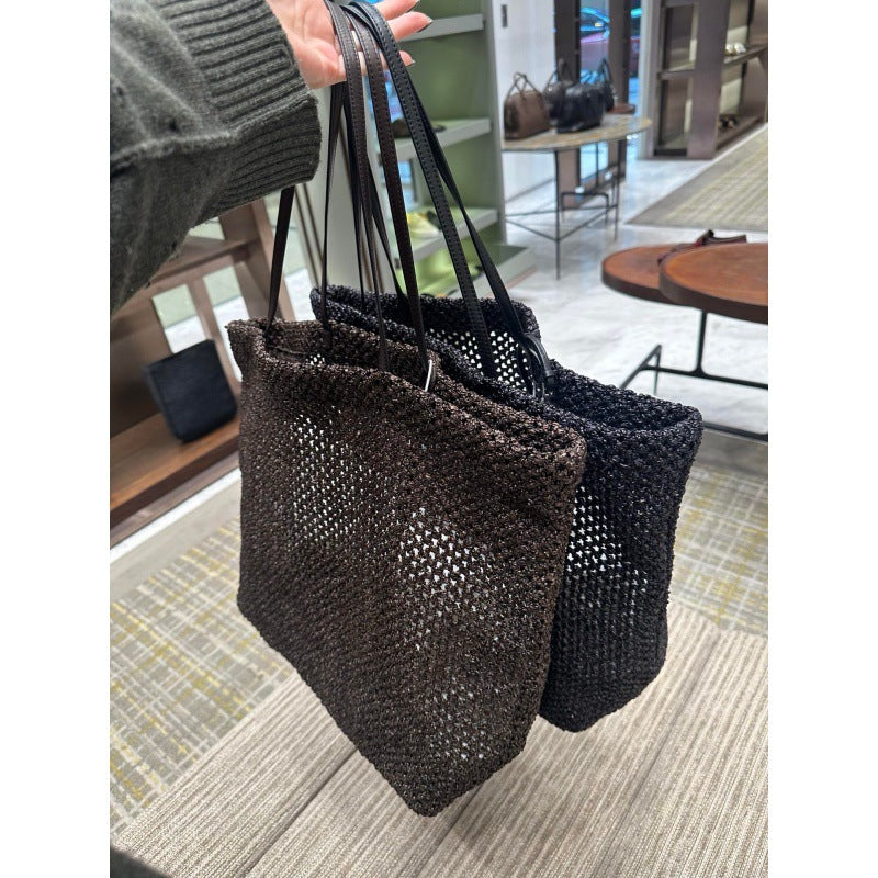 Raffia Woven Versatile Large Capacity Shopping Simple Retro Tote Bag