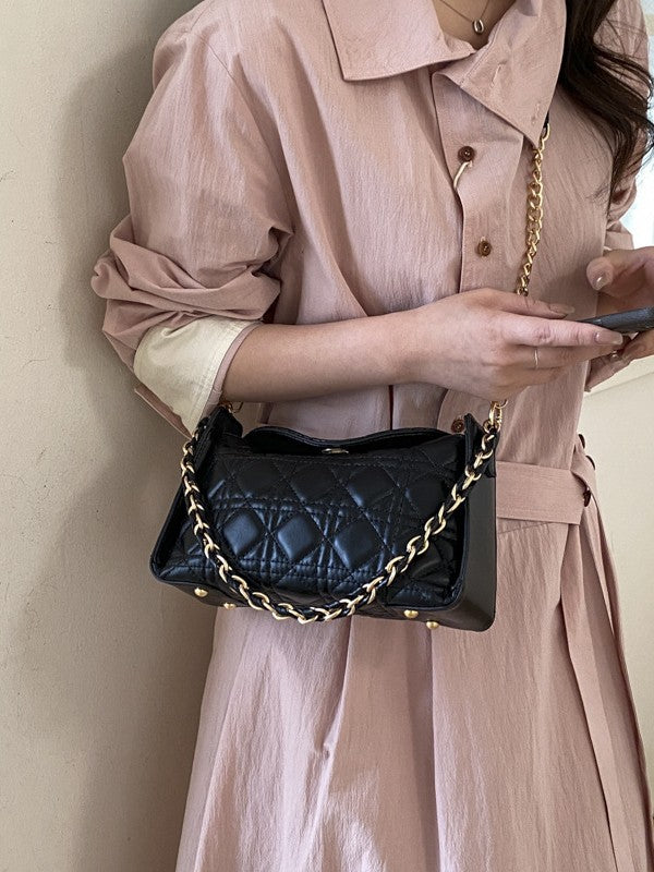 Female Niche Rhombus Chain Advanced Lazy Shoulder Bags