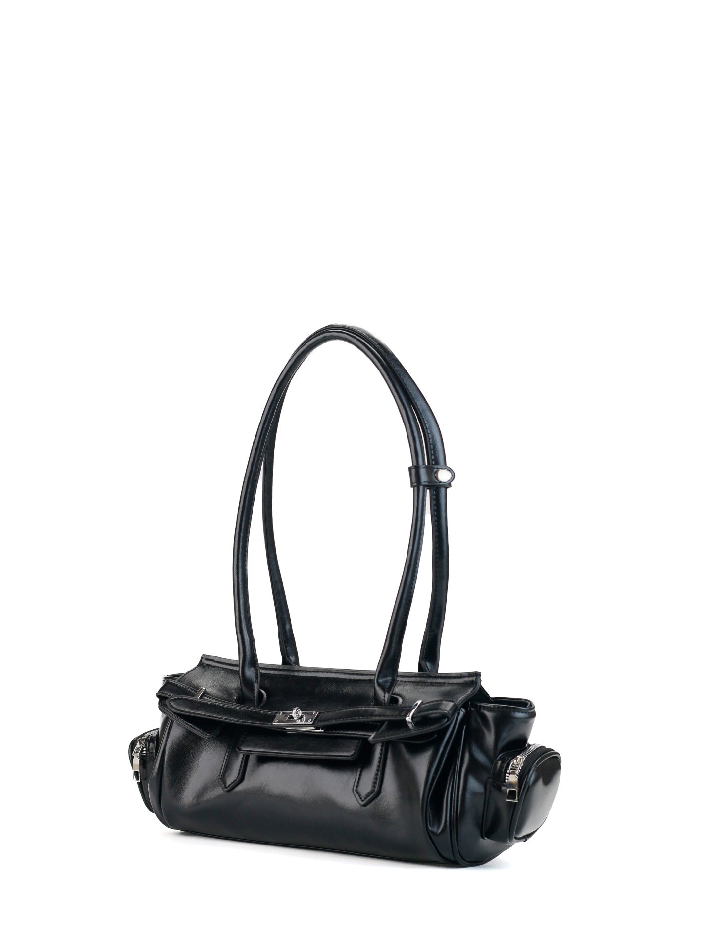Korean Style High-grade Oil Wax Leather Motorcycle Large Capacity Women's Shoulder Bag