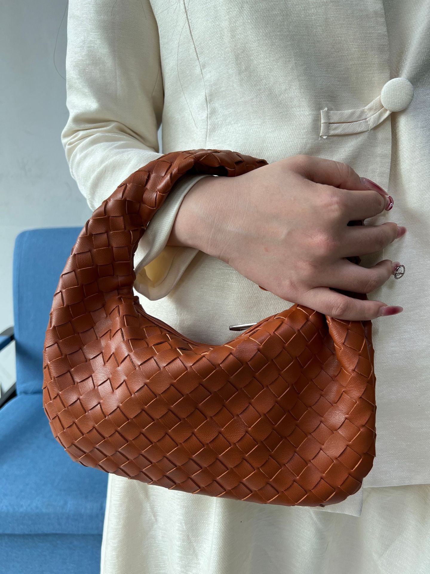 Women's Woven Popular Horn Knotted Portable Underarm Bags