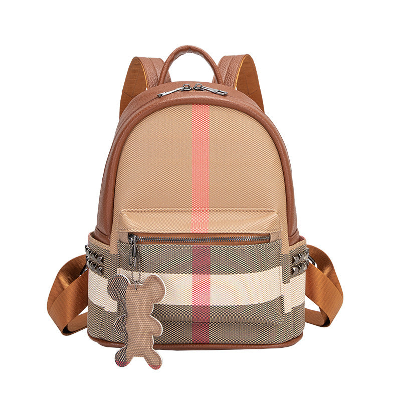 Plaid Fashion Mini Classic College Book Women's Backpack