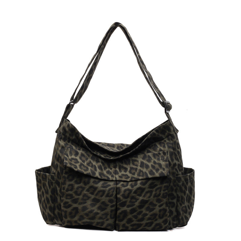 Style Washed Old Large Capacity Canvas Simple Camouflage For Men's Messenger Bag