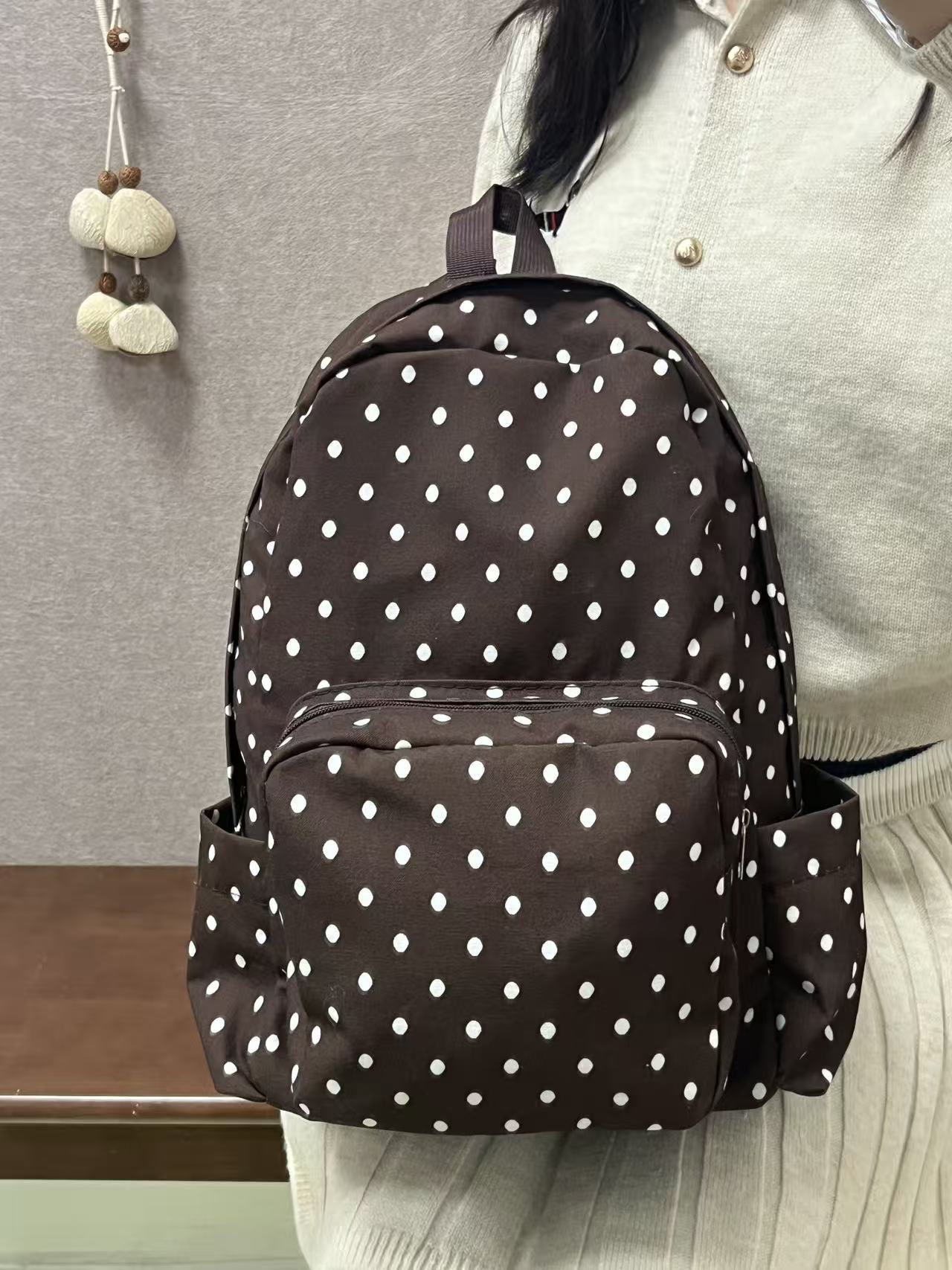 Commute Canvas Brown Retro Dots Mini Bags