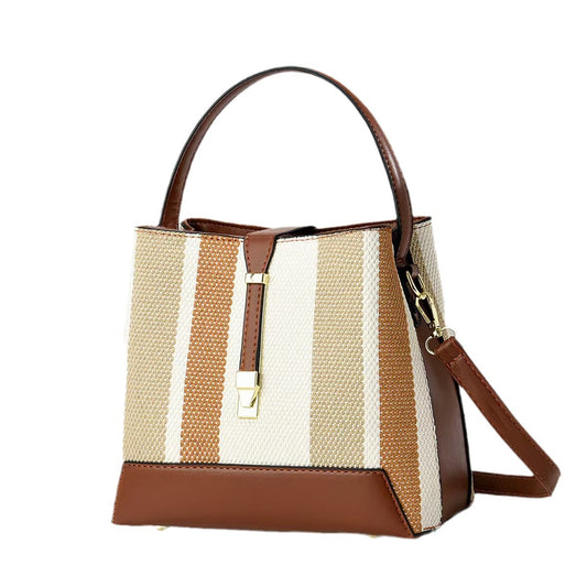 Stitching Woven Good-looking Contrast Color Fashion Handbags