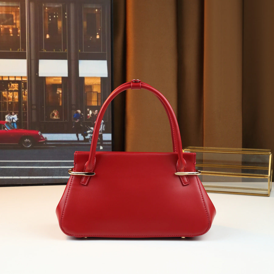 Women's Style Solid Color Pleated Portable Fashionable Women's Handbag