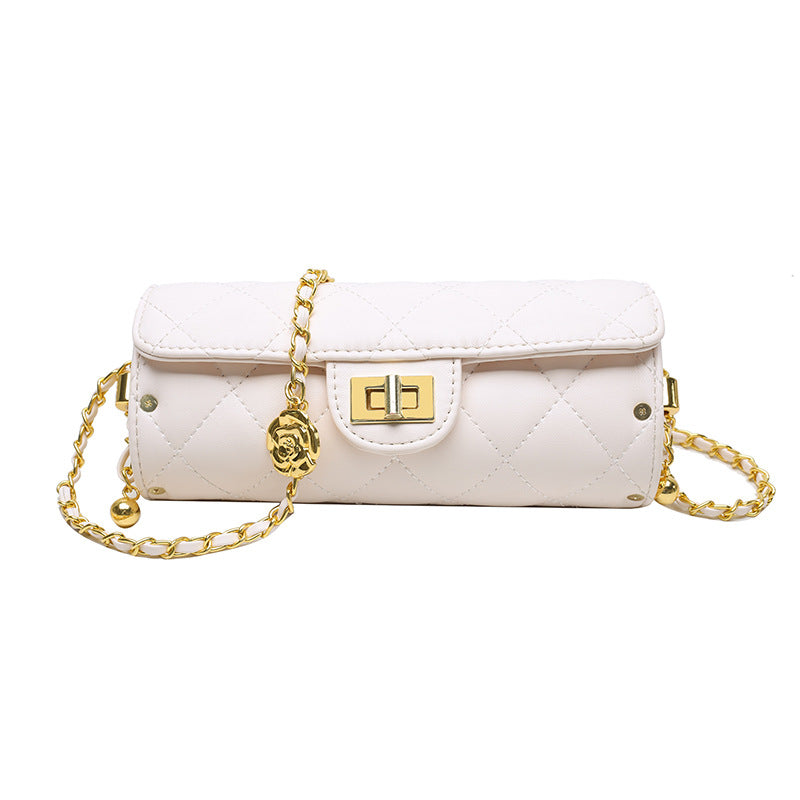 Women's Textured Western Style French Minority Rhombus Chain Personality Women's Shoulder Bag