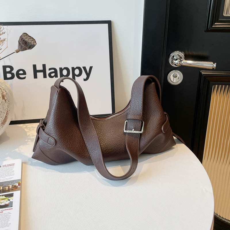 Women's Retro Soft Leather Large Capacity Fashion Simple Leisure Commute Women's Shoulder Bag