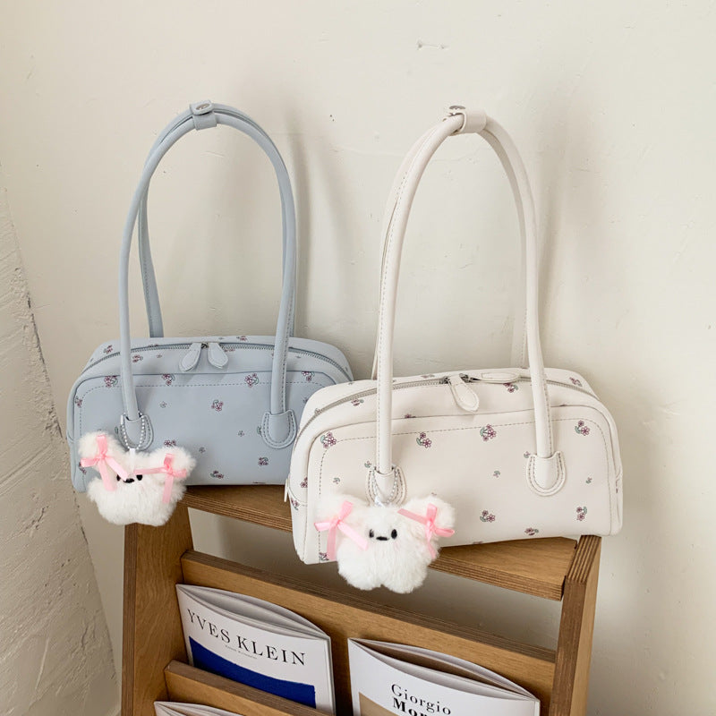 Women's Fashion Printed Commuter Underarm Portable Boston Bags