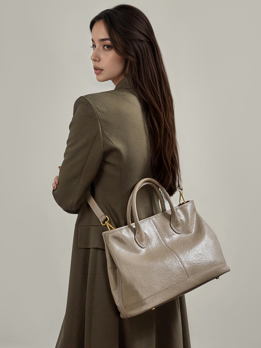 Women's Genuine Leather Versatile Large Capacity Fashion High Women's Shoulder Bag