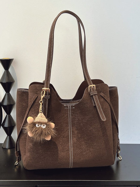 American Retro Patchwork Contrast Color Large Capacity Totes Portable Bags