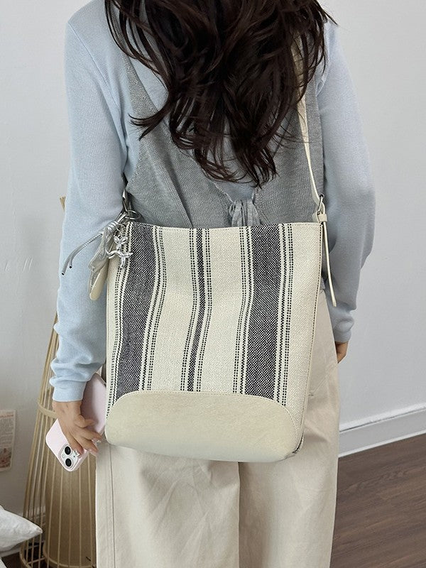 Vintage Stripe Idle Style High Sense Women's Shoulder Bag