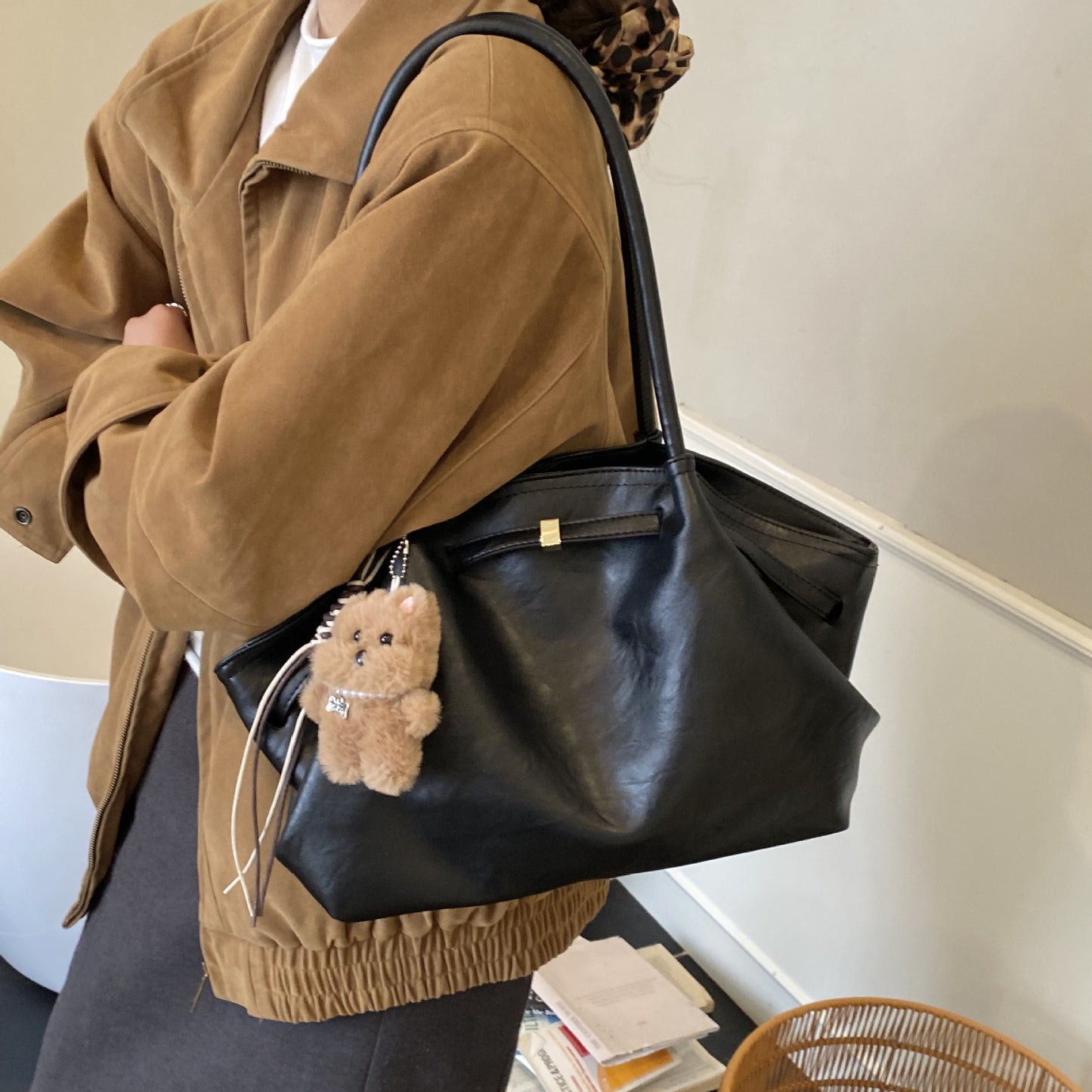 Style Large Capacity Underarm American Retro Commute Tote Bag
